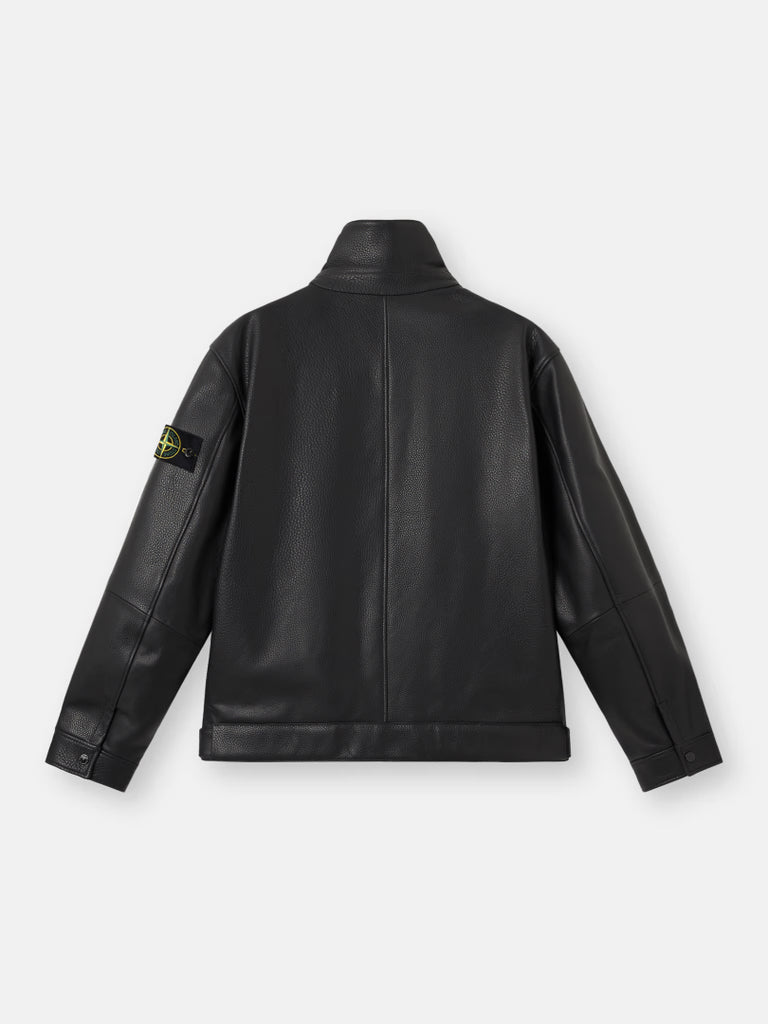 COACH JACKET WITH MATT GRAIN LEATHER
