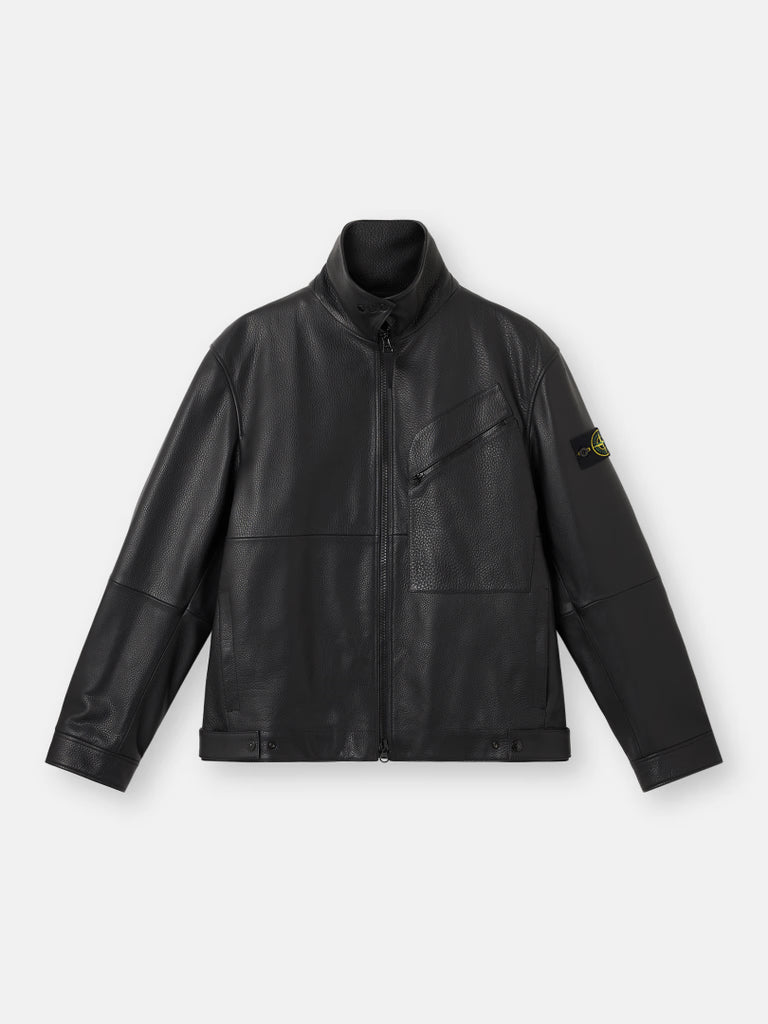 COACH JACKET WITH MATT GRAIN LEATHER