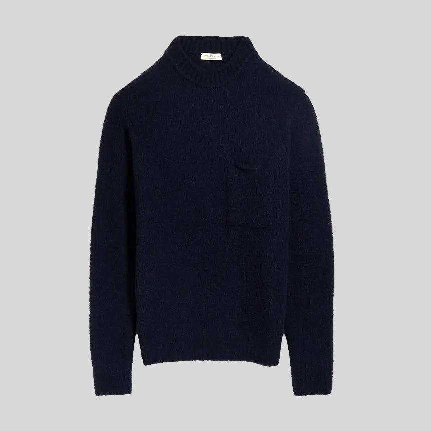 NAVY MERINO WOOL SWEATER