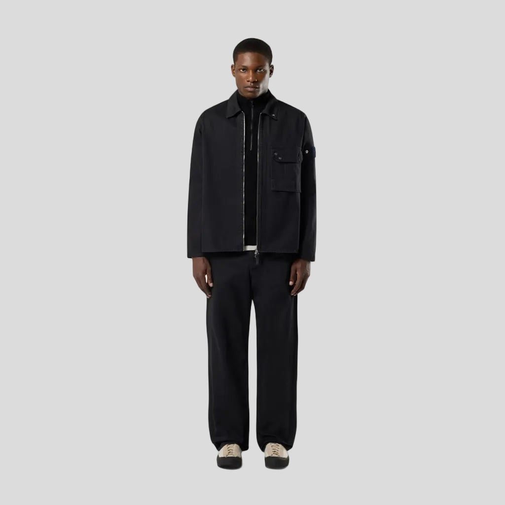 LIGHT BULL DENIM-TC OVERSHIRT - BLACK