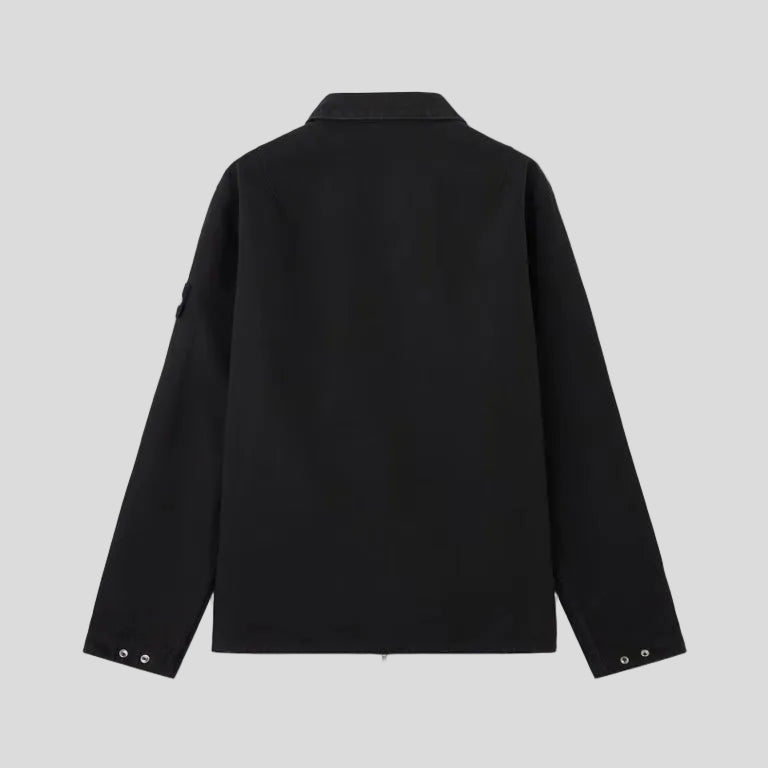 LIGHT BULL DENIM-TC OVERSHIRT - BLACK