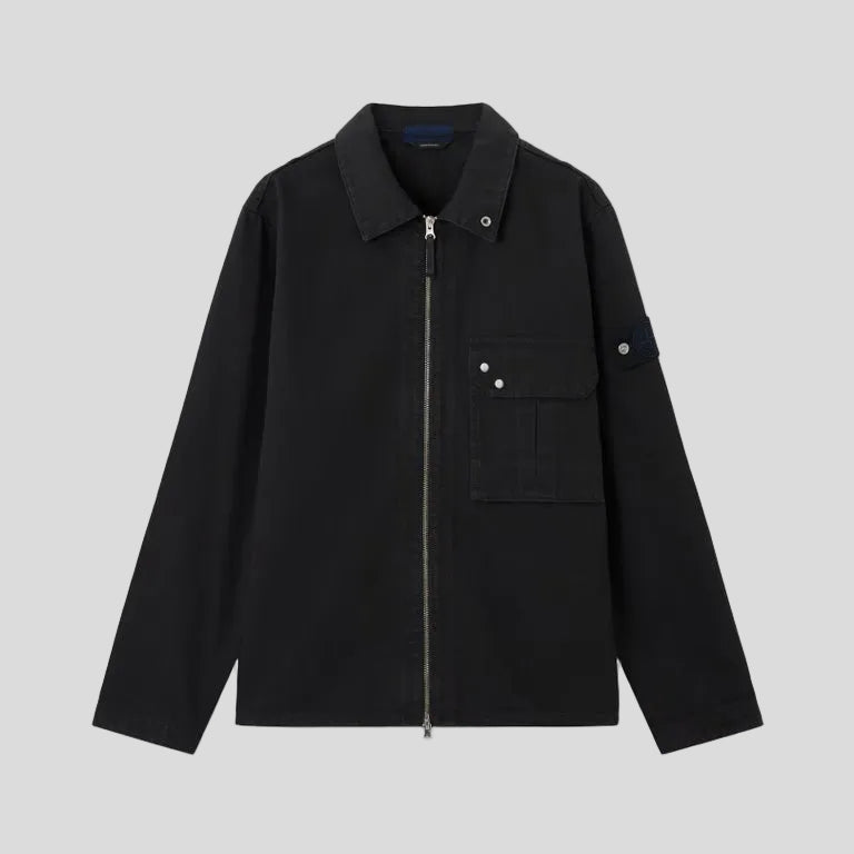 LIGHT BULL DENIM-TC OVERSHIRT - BLACK