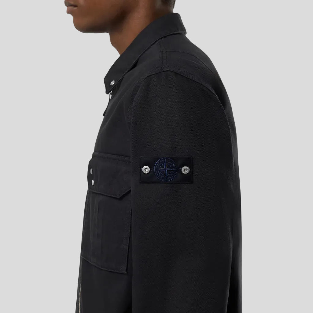 LIGHT BULL DENIM-TC OVERSHIRT - BLACK