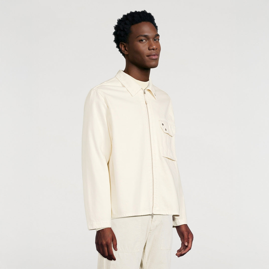 LIGHT BULL DENIM-TC OVERSHIRT  - IVORY