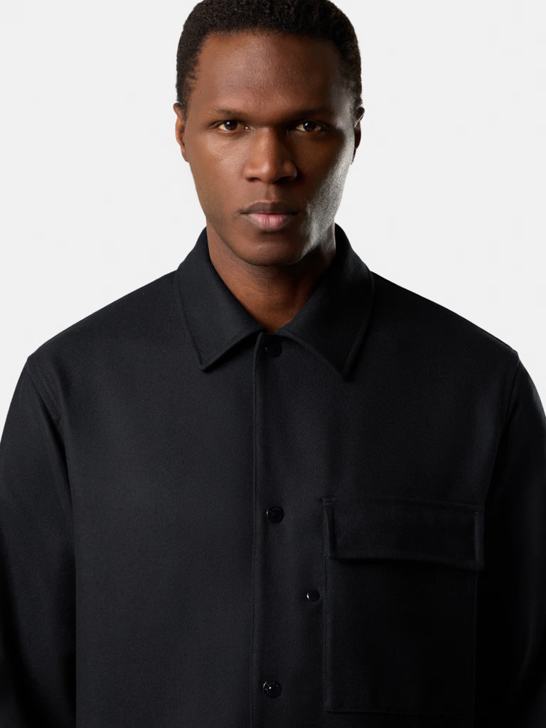 COMFORT-FIT WOOL NYLON FLANNEL OVERSHIRT