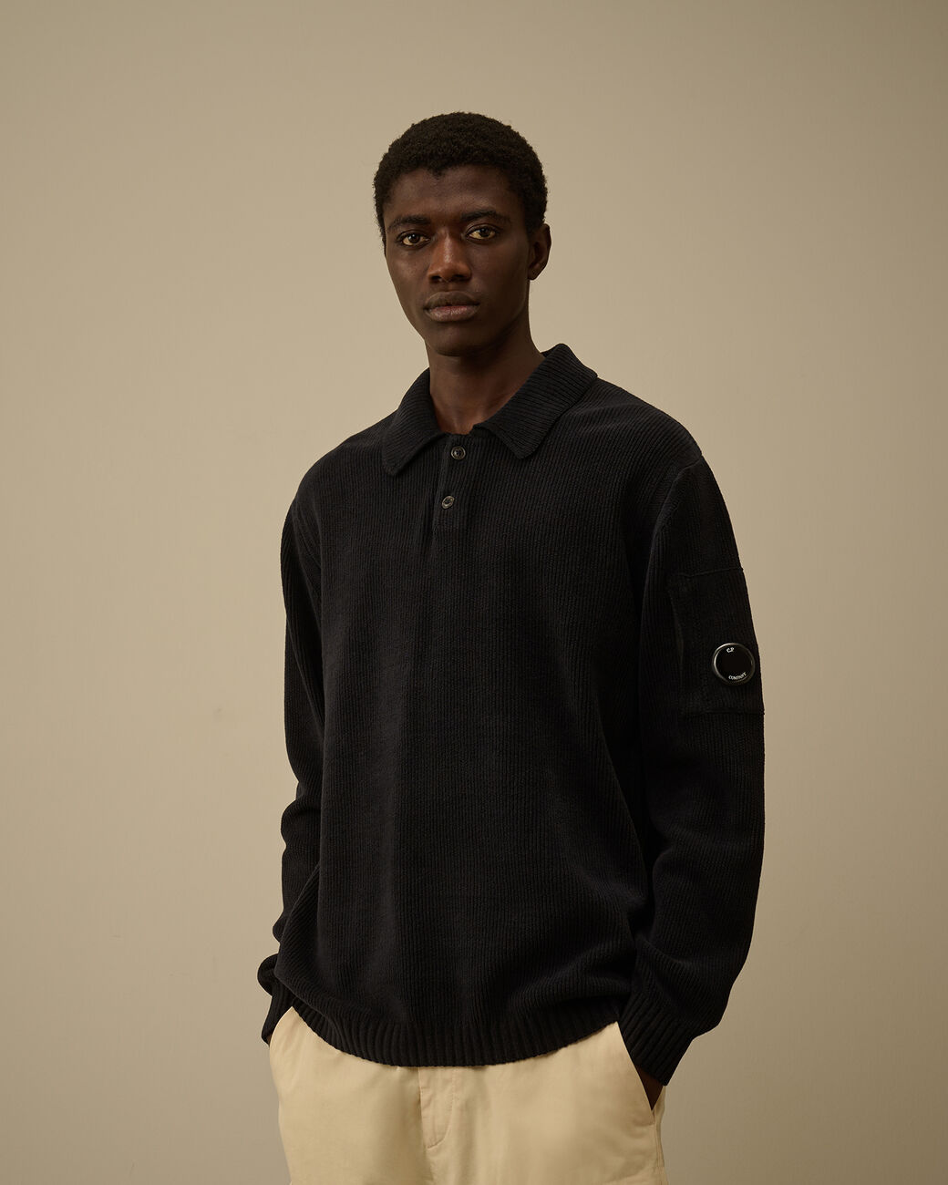 CHENILLE POLO SWEATER