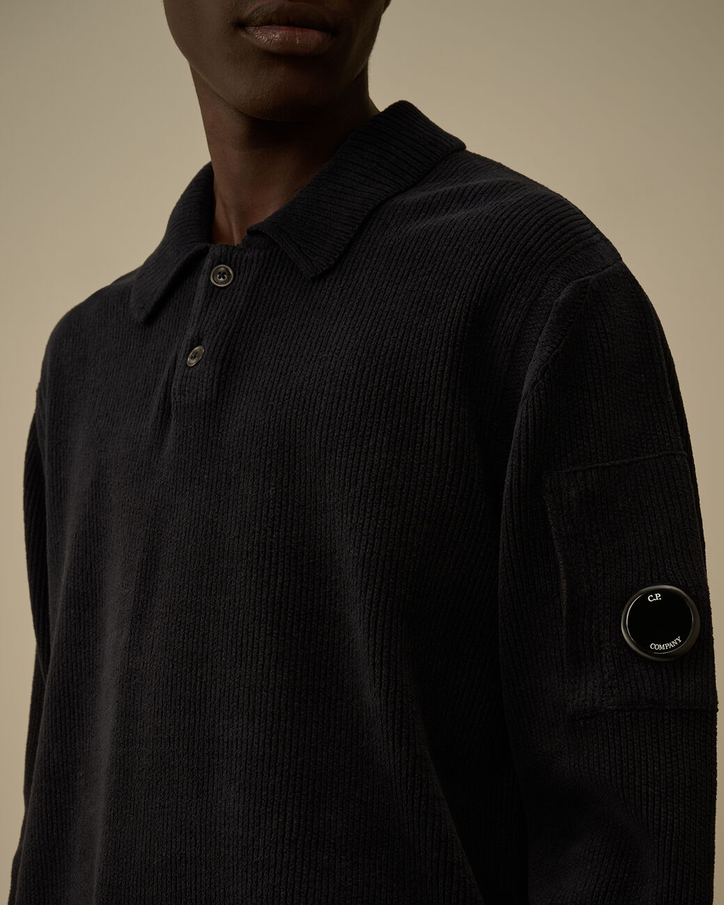 CHENILLE POLO SWEATER