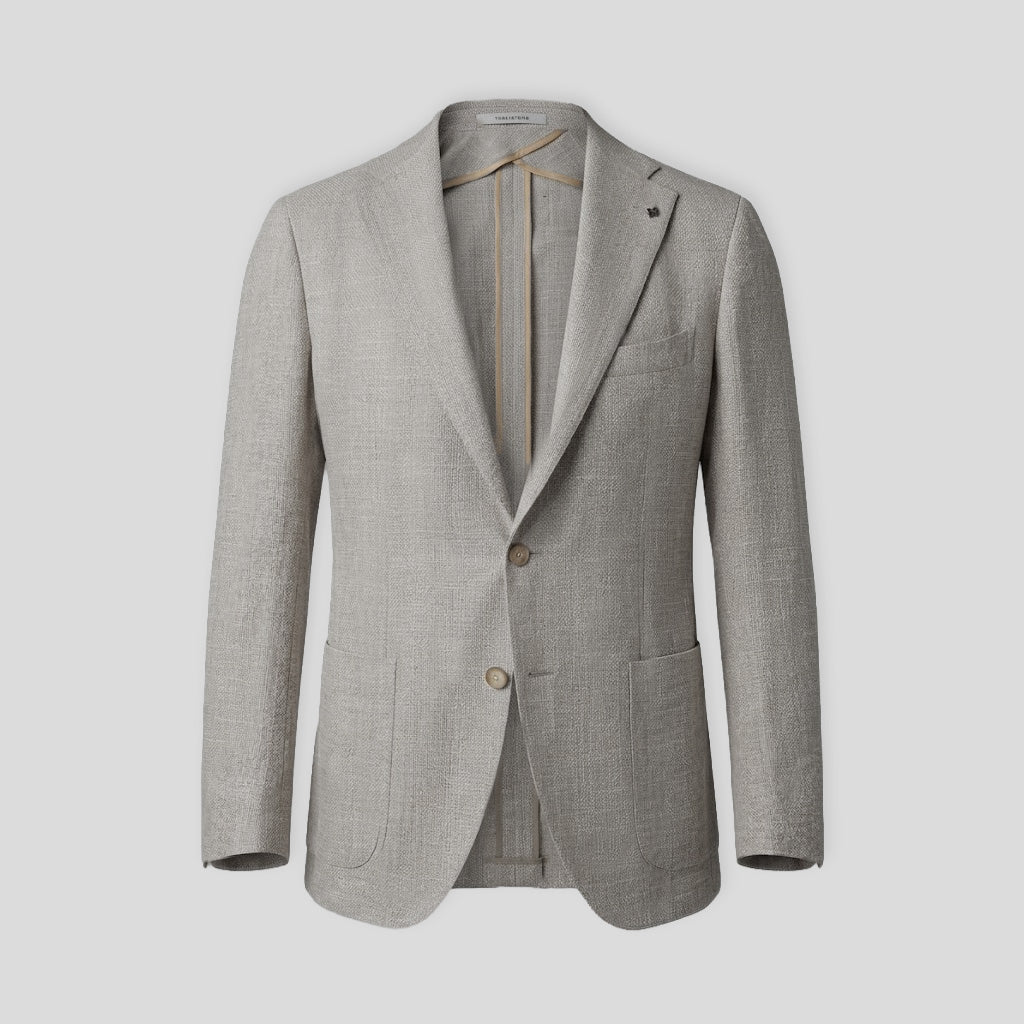 VIRGIN WOOL BLAZER - GREY-BIEGE