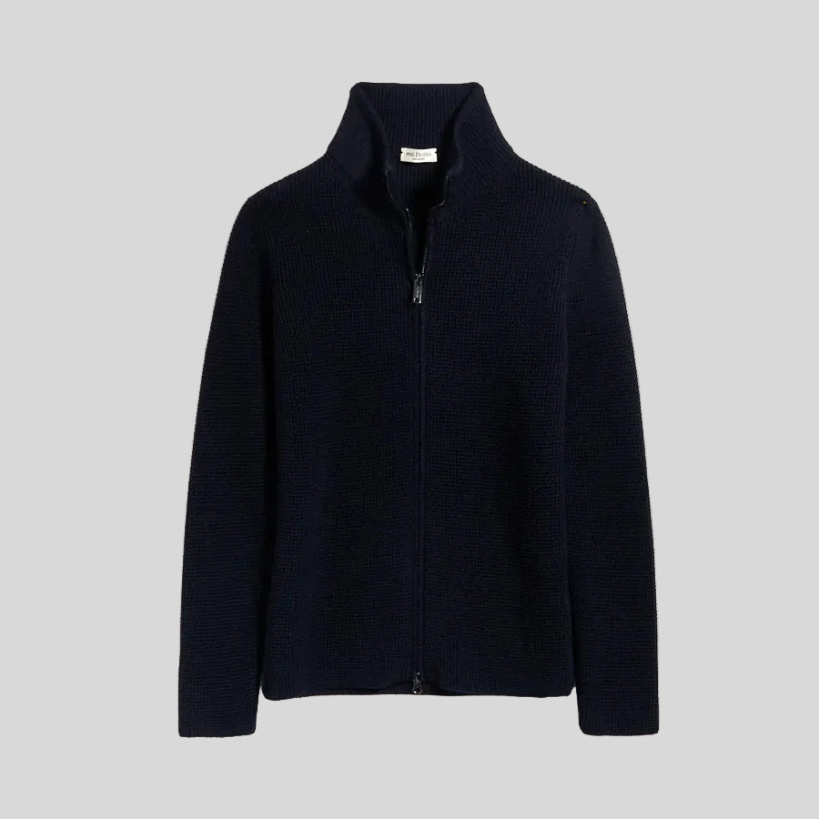 STITCH ZIPPER JACKET - NAVY