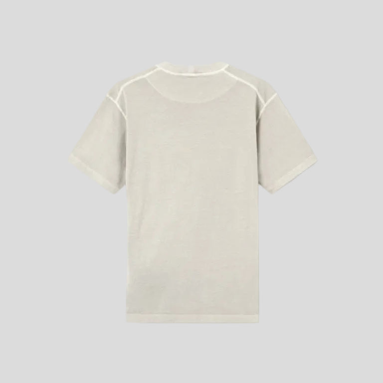 ORGANIC COTTON JERSEY 'FISSATO' EFFECT  T-SHIRT - PEARL GREY