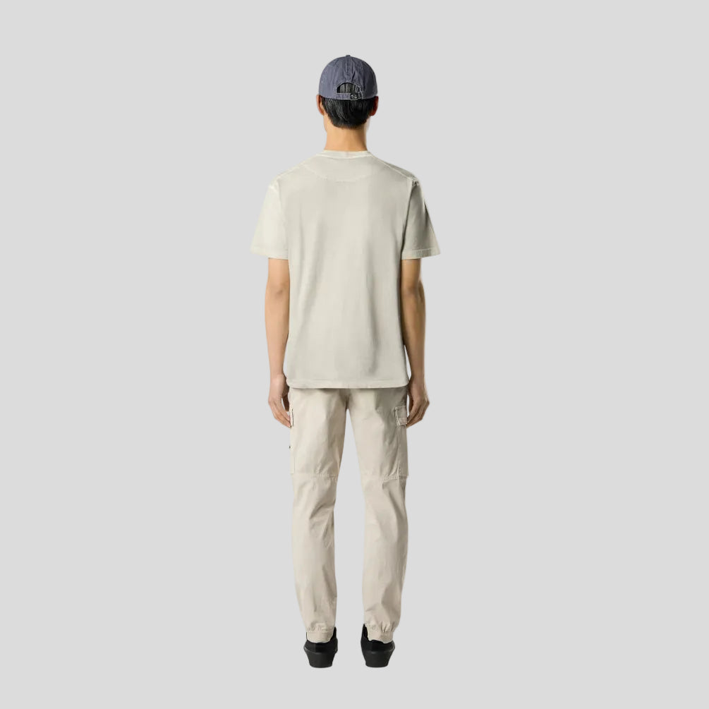 ORGANIC COTTON JERSEY 'FISSATO' EFFECT  T-SHIRT - PEARL GREY