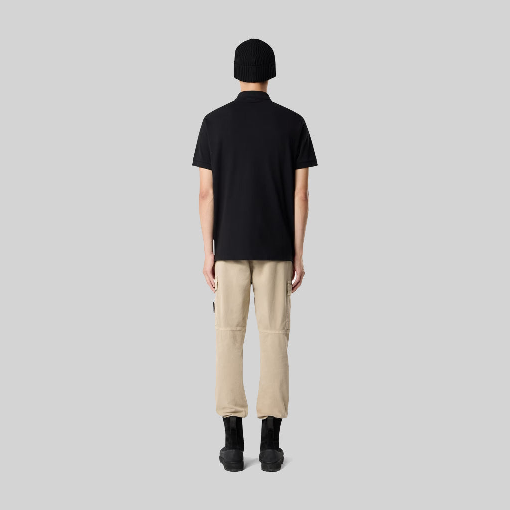 ORGANIC COTTON PIQUÉ SHORT-SLEEVE POLO - BLACK