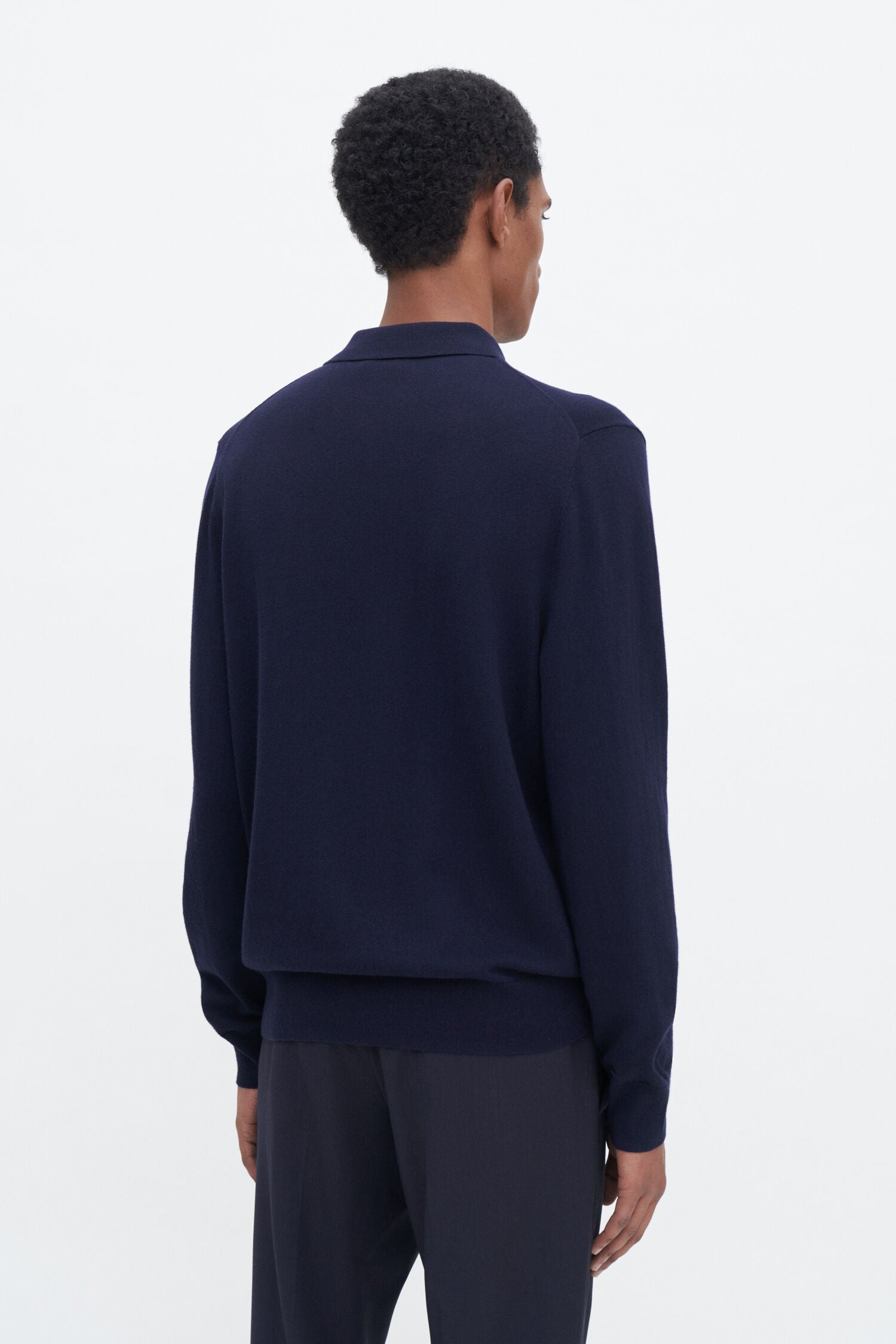 FILIPPA K KNITTED POLO SHIRT NAVY