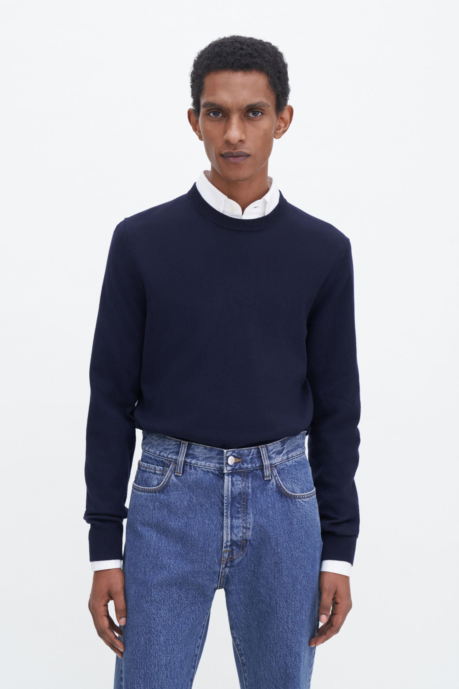 FILIPPA K COTTON MERINO SWEATER NAVY