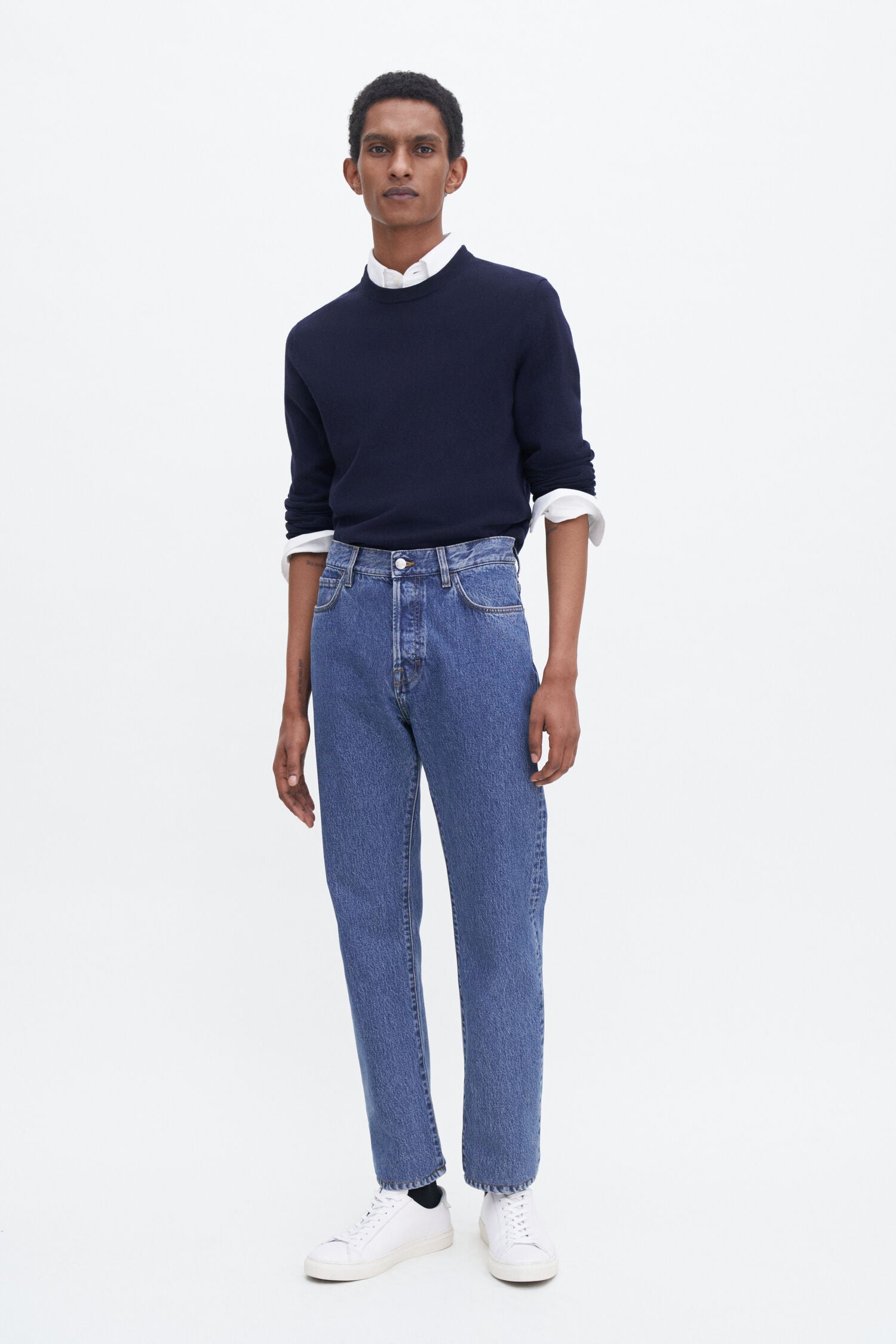 FILIPPA K COTTON MERINO SWEATER NAVY
