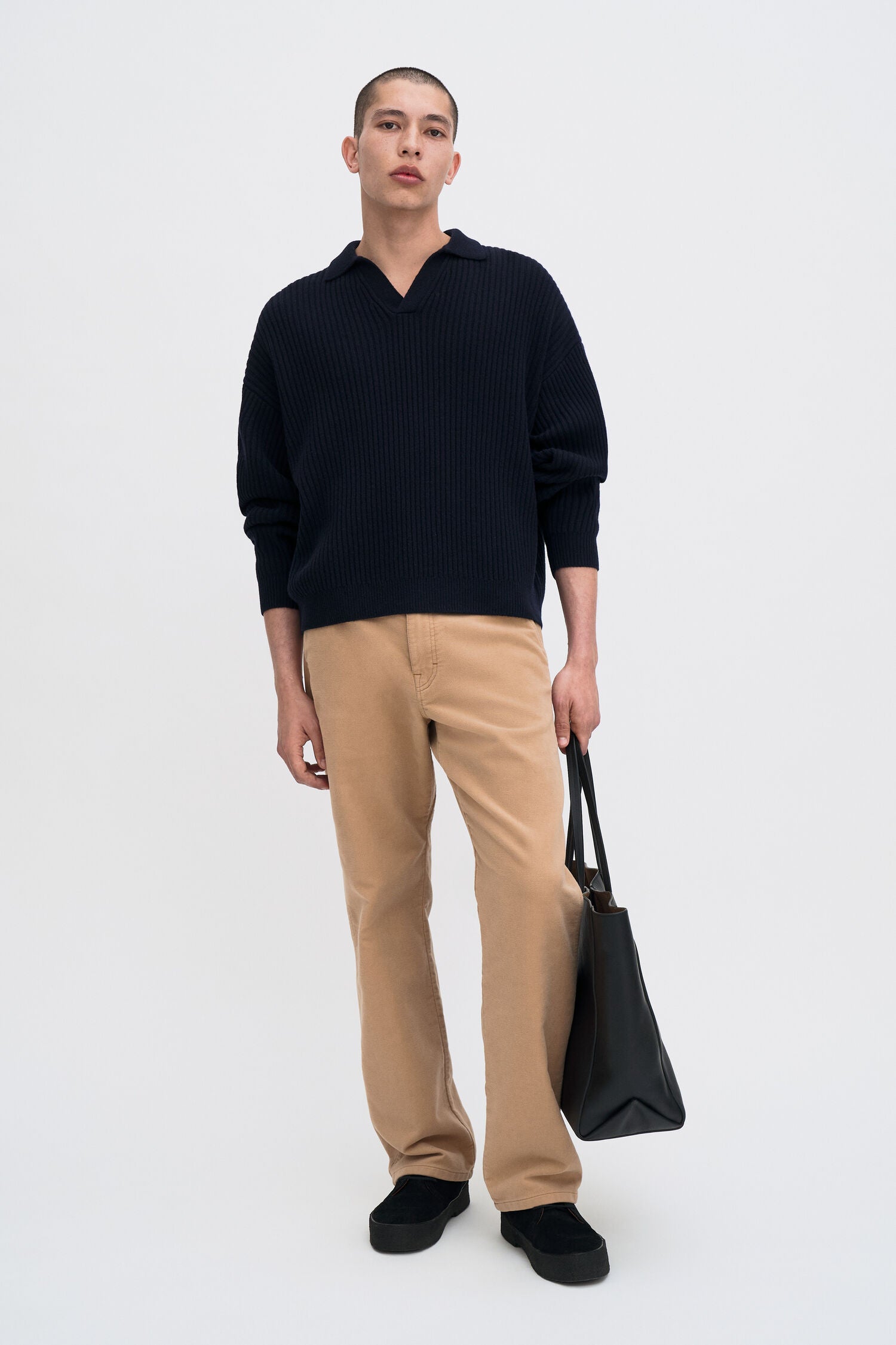 FILIPPA K RIBBED WOOL POLO SHIRT