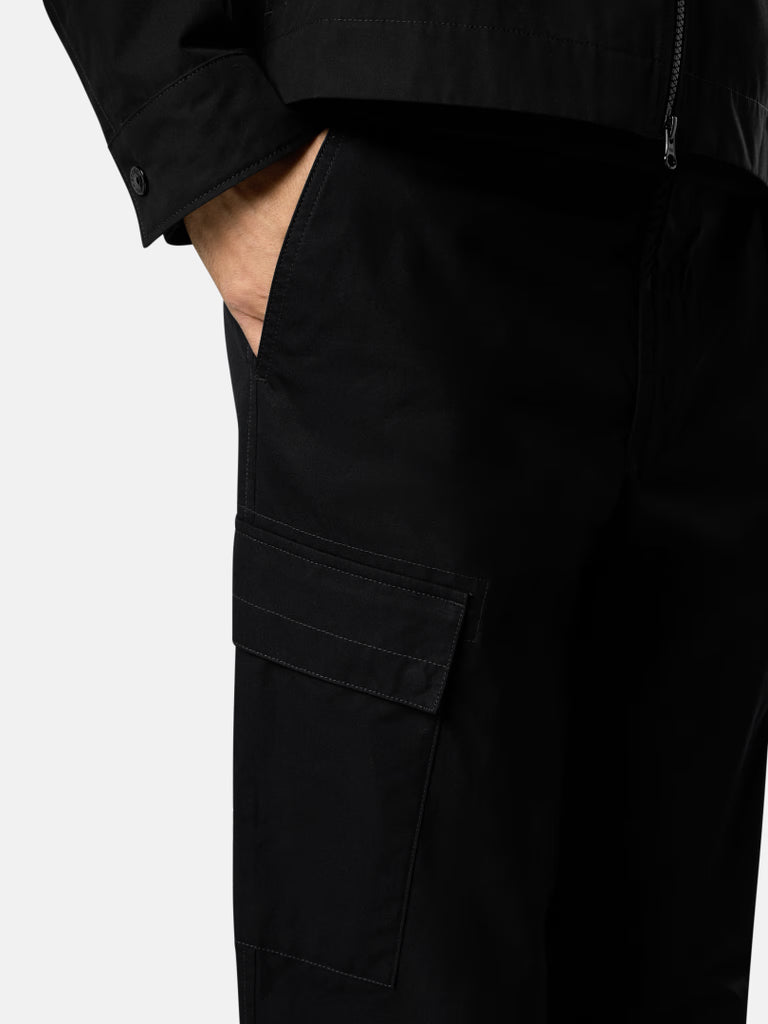 BLACK REGULAR FIT CARGO PANTS