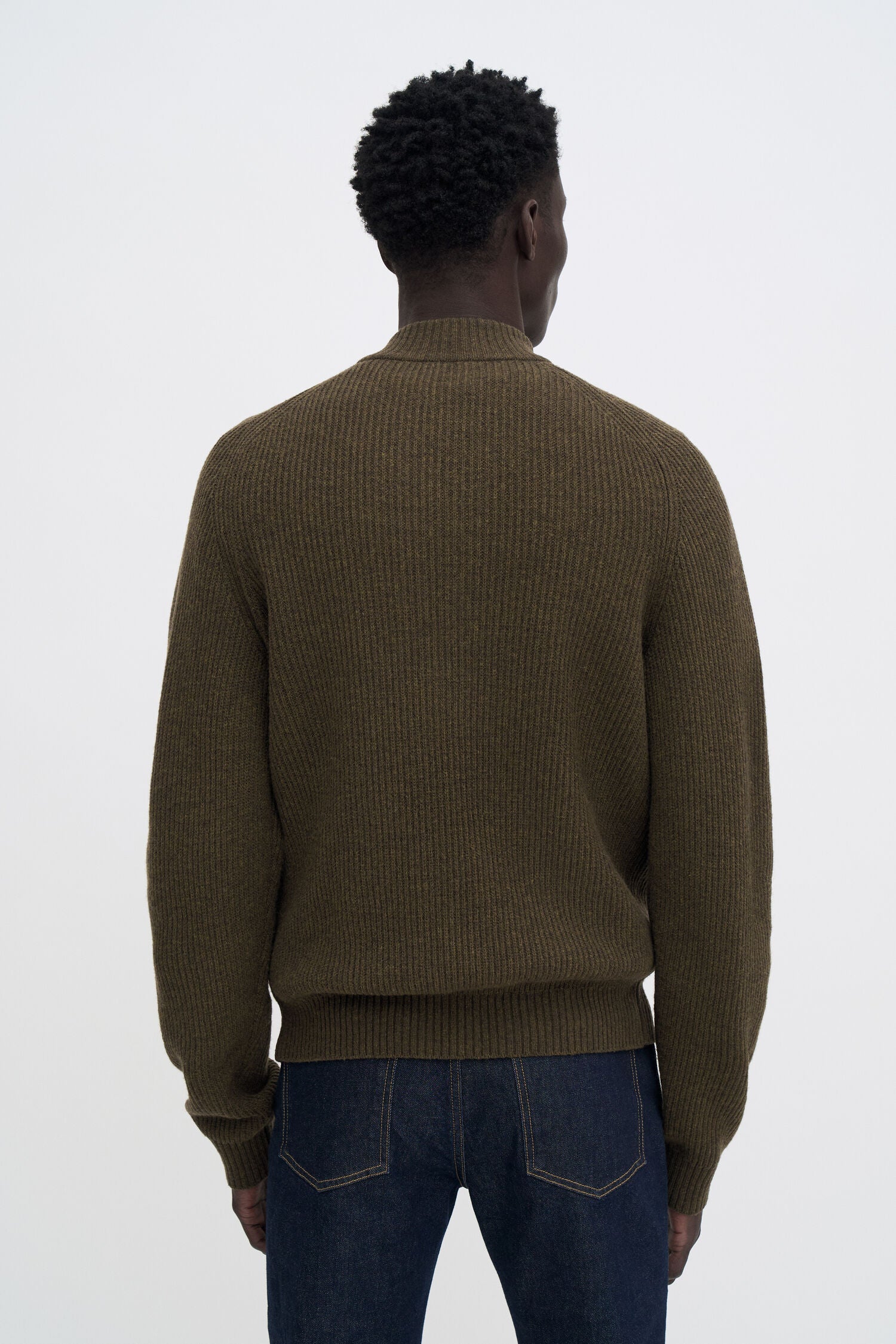 FILIPPA K RIBBED WOOL HALF ZIP SWEATER