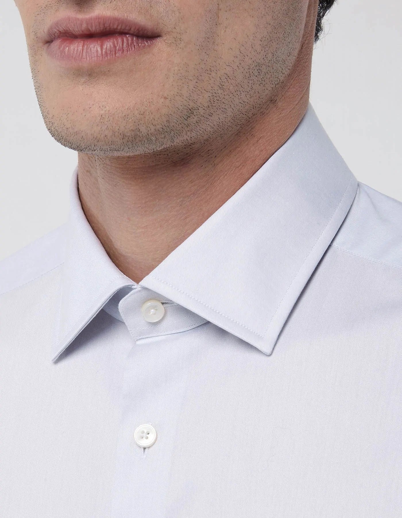 XACUS GREY TWILL SOLID COLOUR COLLAR SHIRT