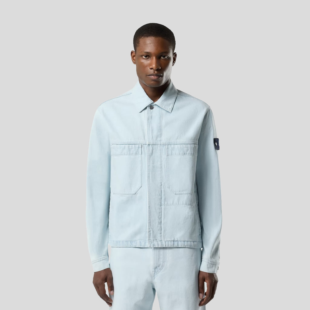 ULTRA BLEACHED COACH JACKET - BLUE EXTRA BLEACH