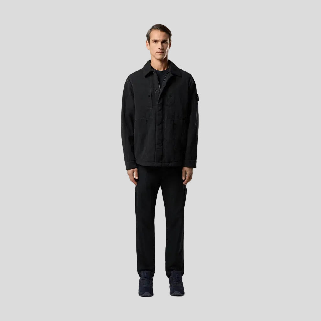 COTTON LINEN QUILTED-TC_S.I. GHOST JACKET - BLACK