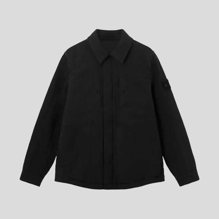 COTTON LINEN QUILTED-TC_S.I. GHOST JACKET - BLACK