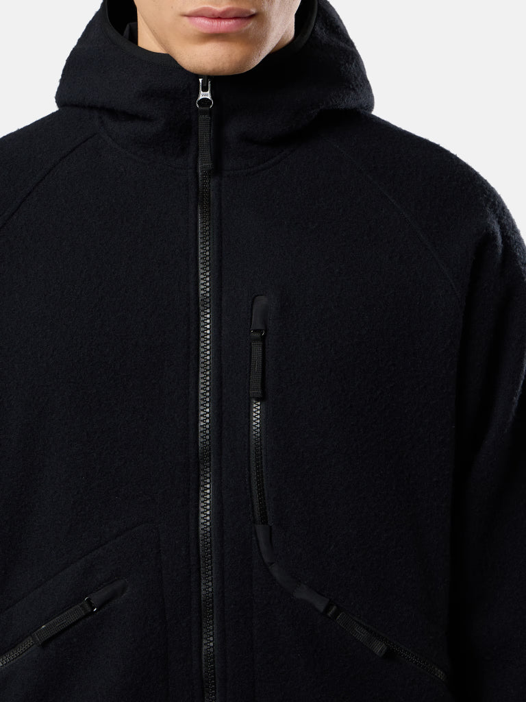 NAVY BLUE HOODED JACKET