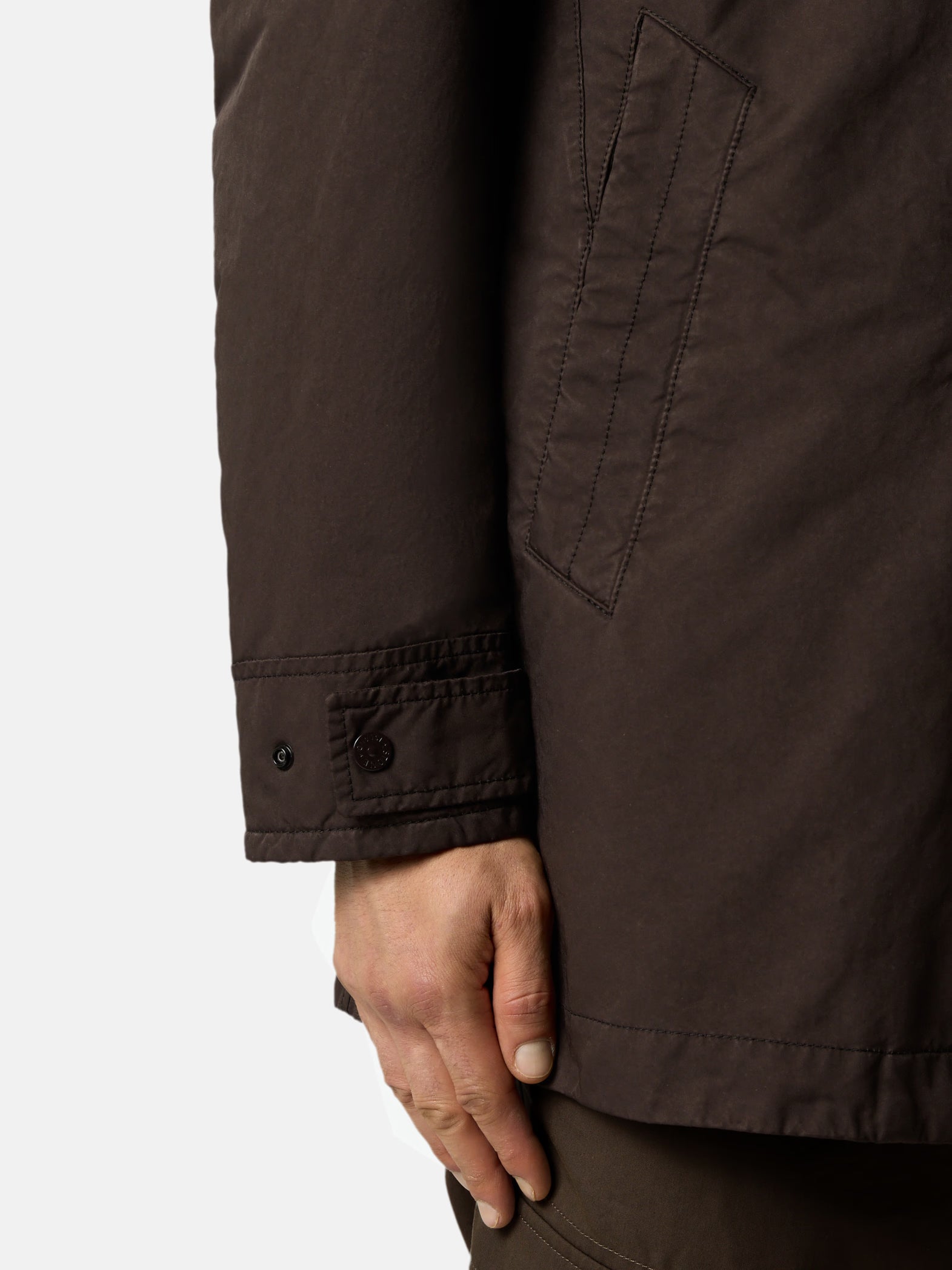 DARK BROWN PADDED PEA COAT