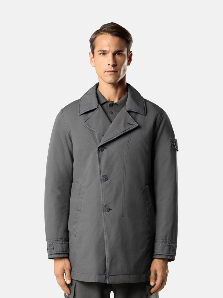 DARK GREY PADDED PEA COAT JACKET