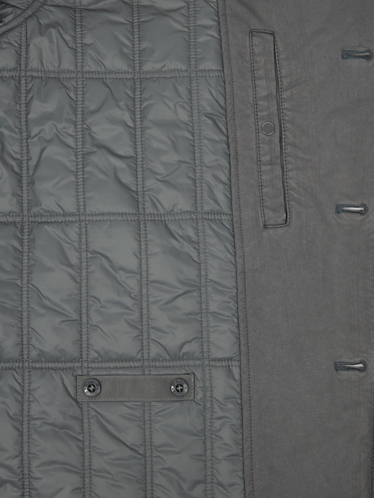 DARK GREY PADDED PEA COAT JACKET