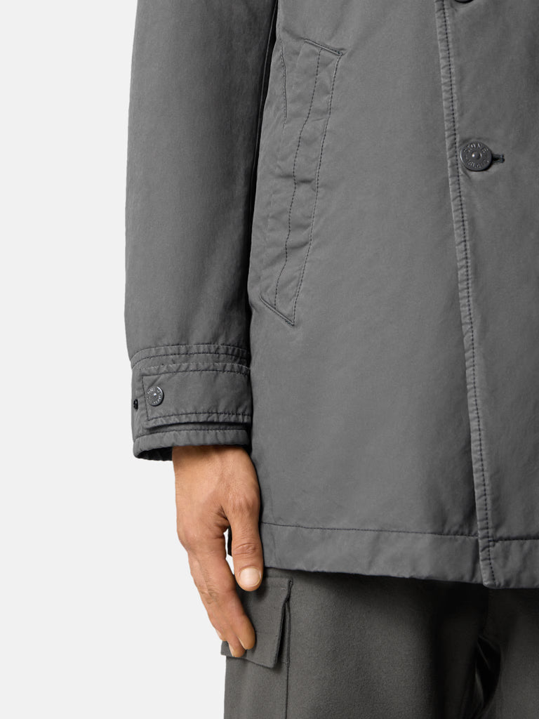 DARK GREY PADDED PEA COAT JACKET