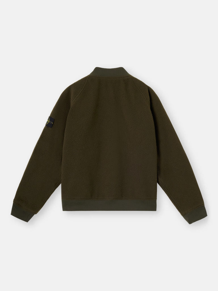 WOOL BOMBER JACKET - MILITARY GREEN