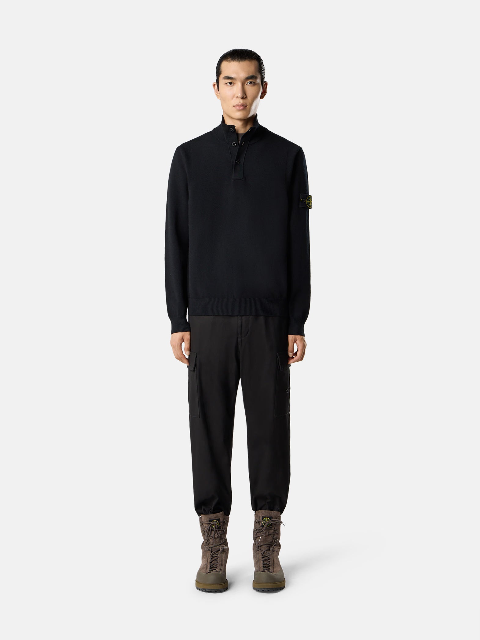 HALF-BUTTON RWS WOOL JUMOER