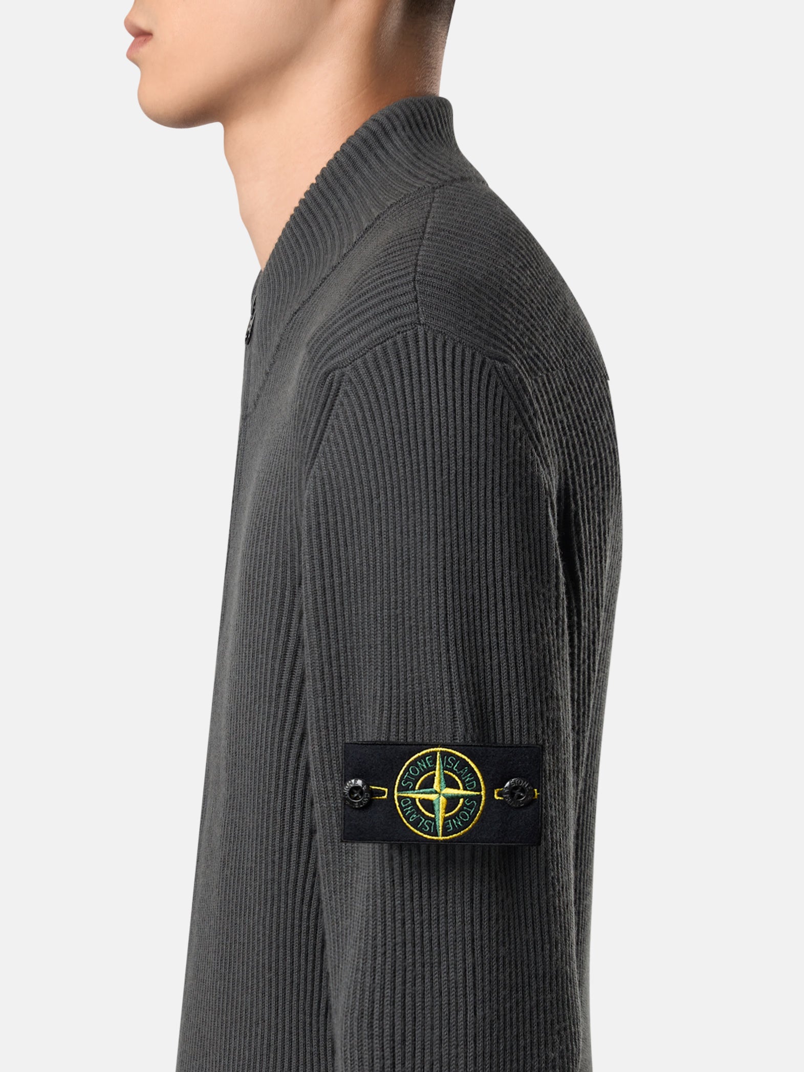 ZIP-UP CARDIGAN FULL RIB RWS WOOL