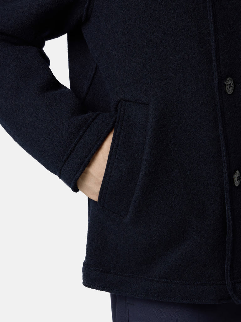 DOUBLE BREASTED PEA COAT FELTED RWS WOOL