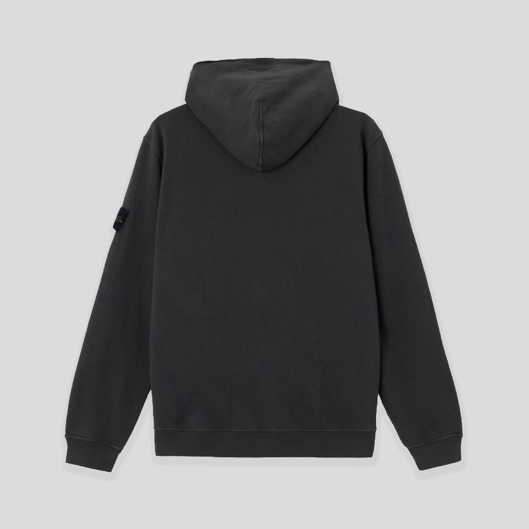 MALFILÉ FLEECE 'OLD' EFFECT ZIP-UP HOODIE SWEATSHIRT - CHARCOAL
