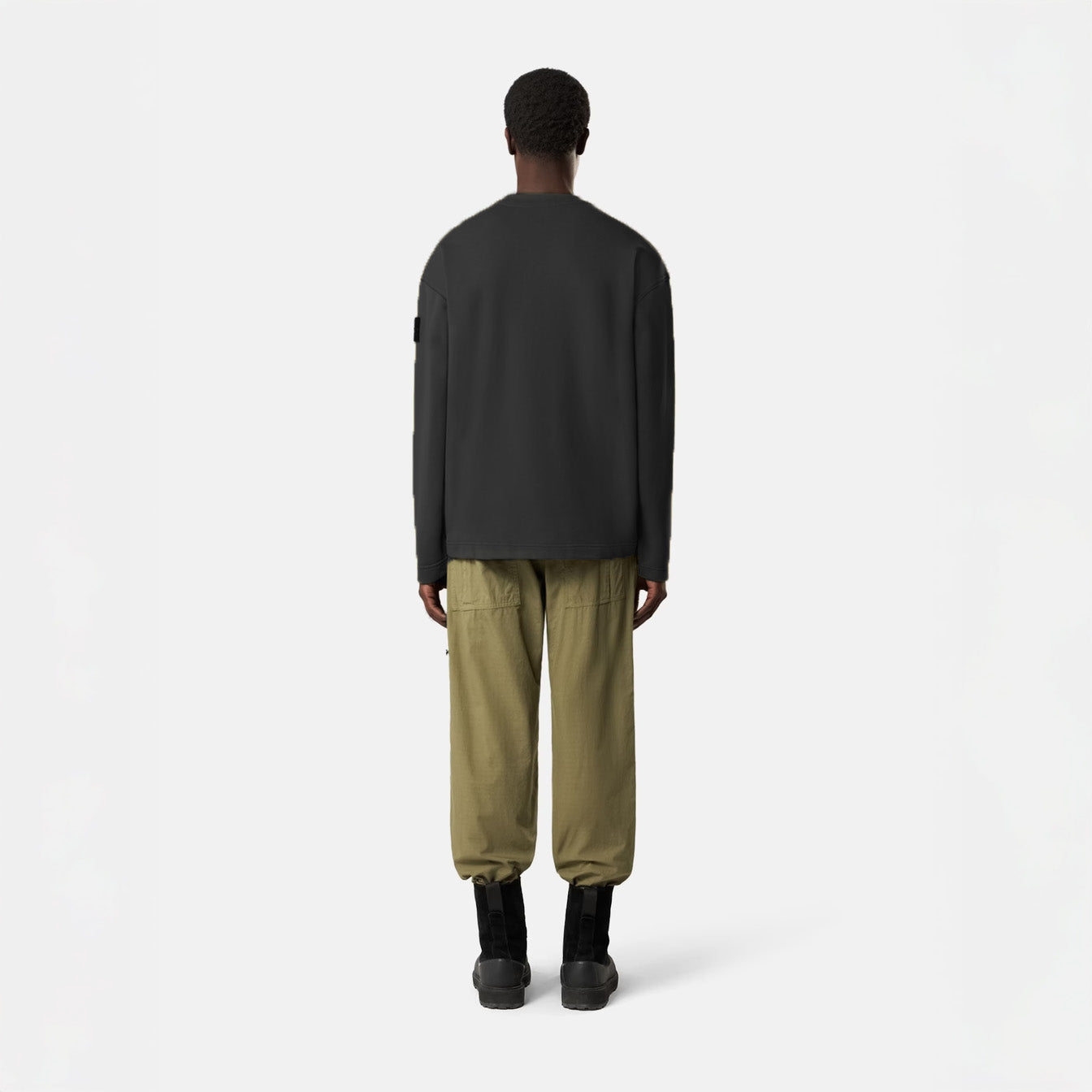 FLEECE CARDIGAN SWEATSHIRT - BLACK