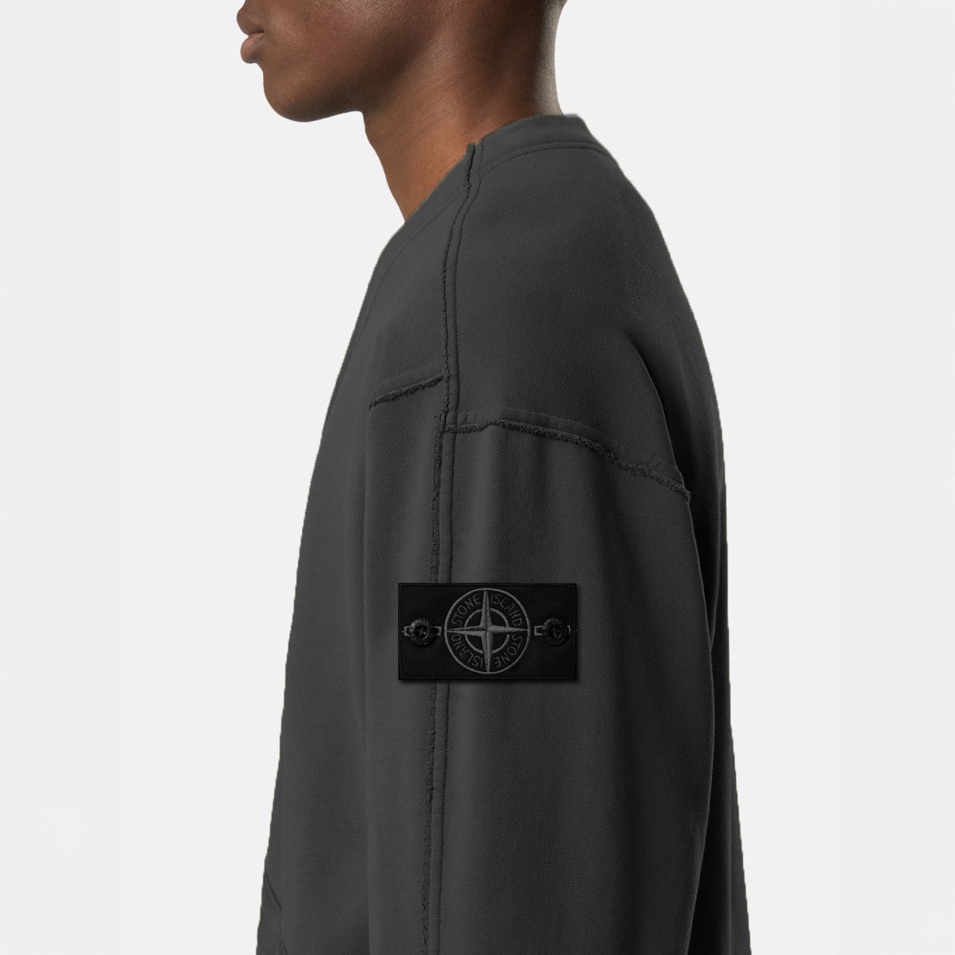 FLEECE CARDIGAN SWEATSHIRT - BLACK