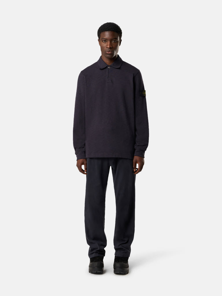 INK BLUE REGULAR FIT POLO SWEATSHIRT