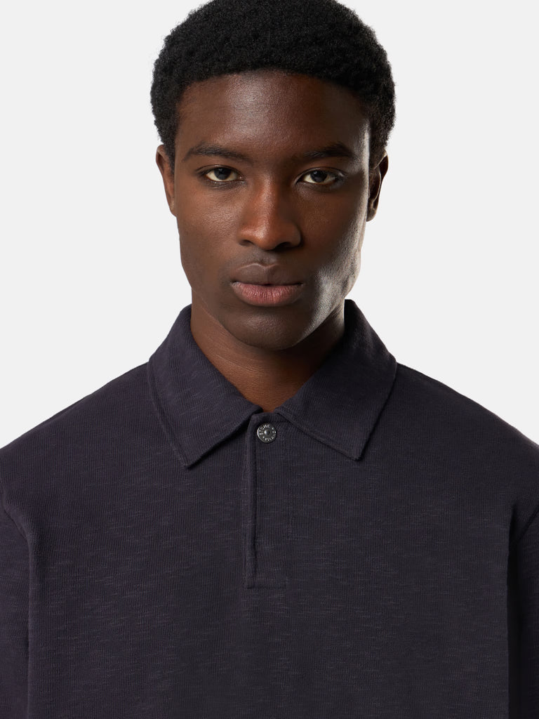 INK BLUE REGULAR FIT POLO SWEATSHIRT