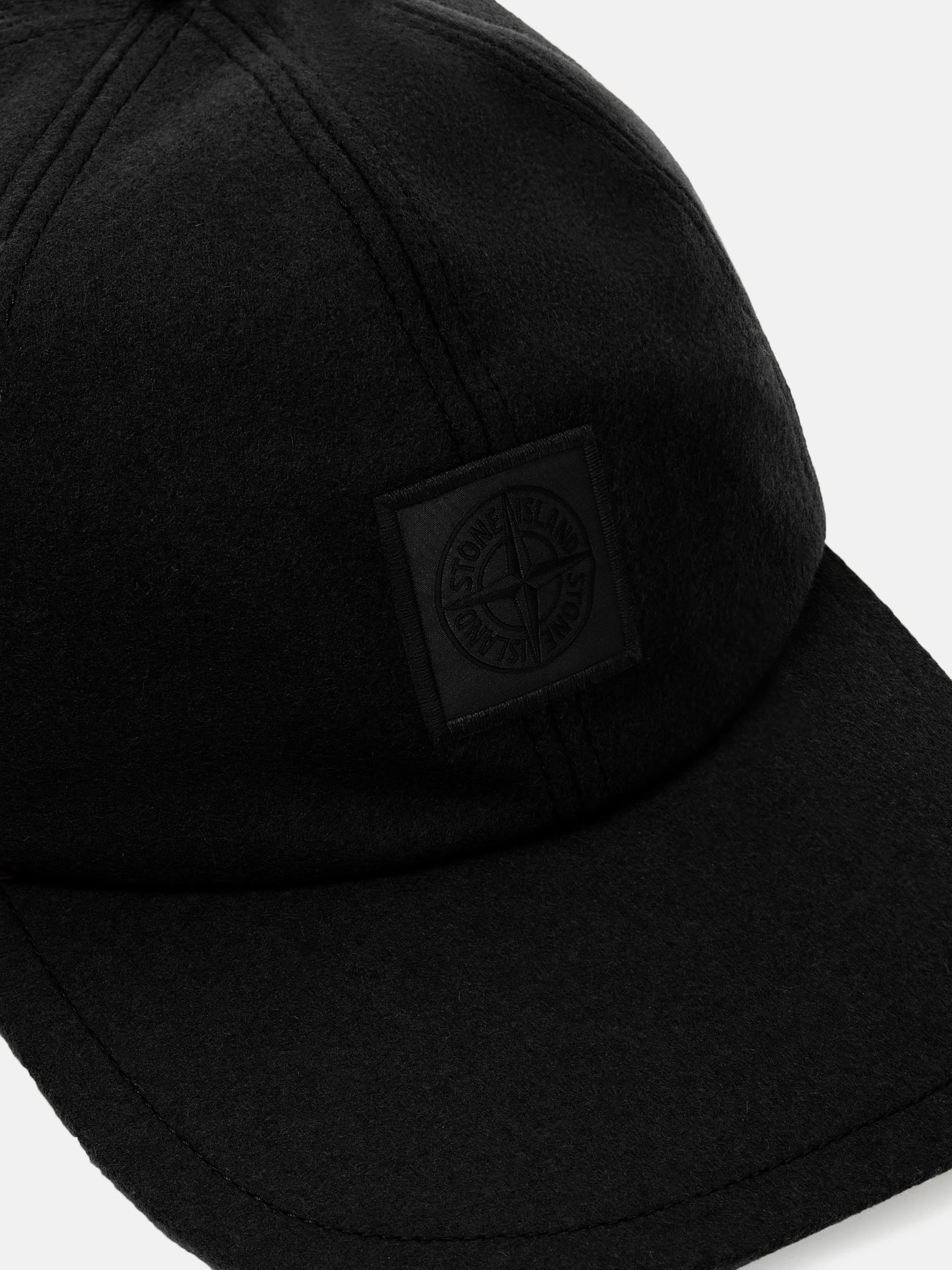 WOOL NYLON BASEBALL CAP - BLACK