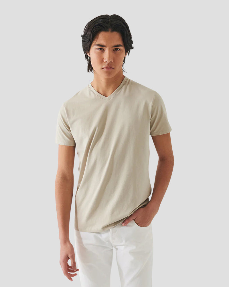 Pima cotton stretch V-neck T-shirt - Canvas