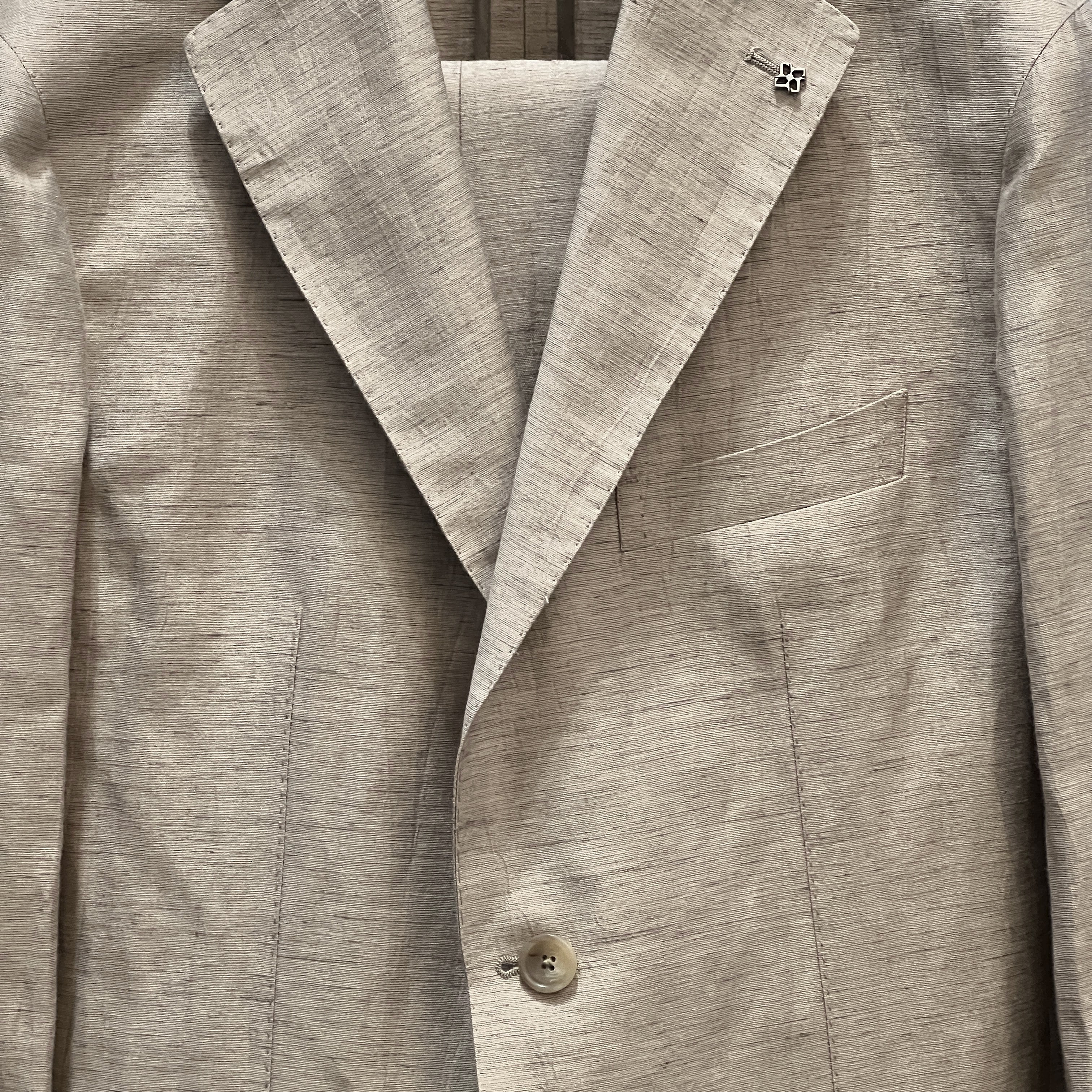 LINEN BLEND SUIT - BEIGE