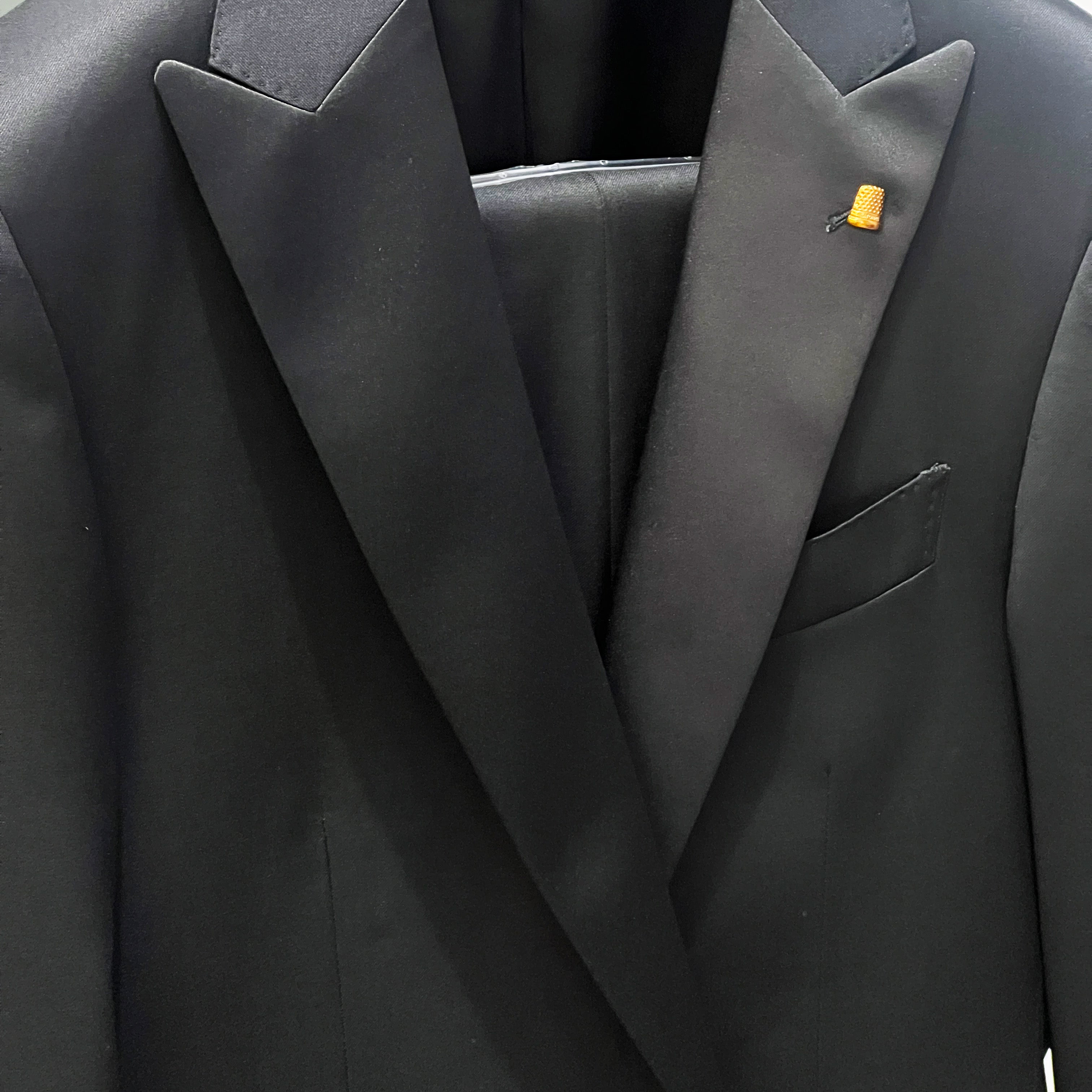 VIRGIN WOOL TUXEDO - BLACK