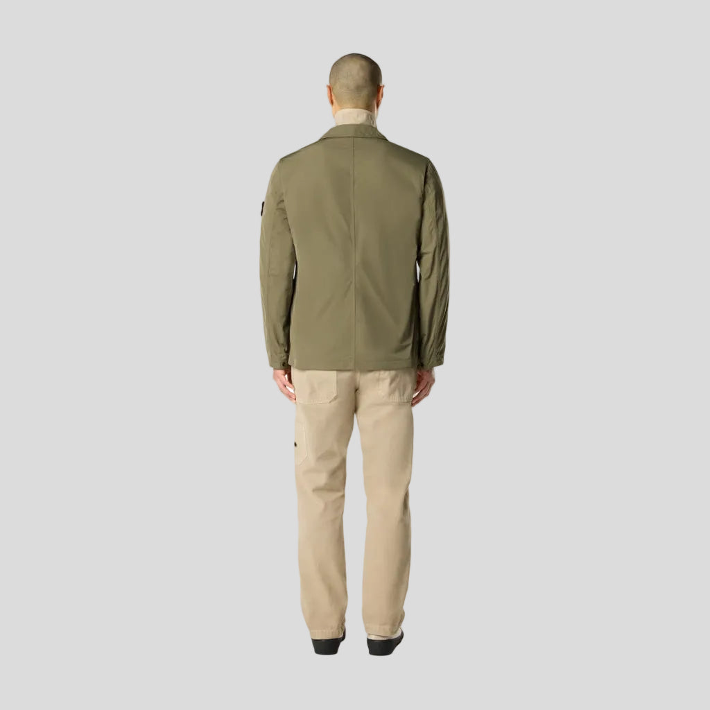 MICRO TWILL JACKET WITH ZIP AND ANTI-DROP - MILITARY GREEN