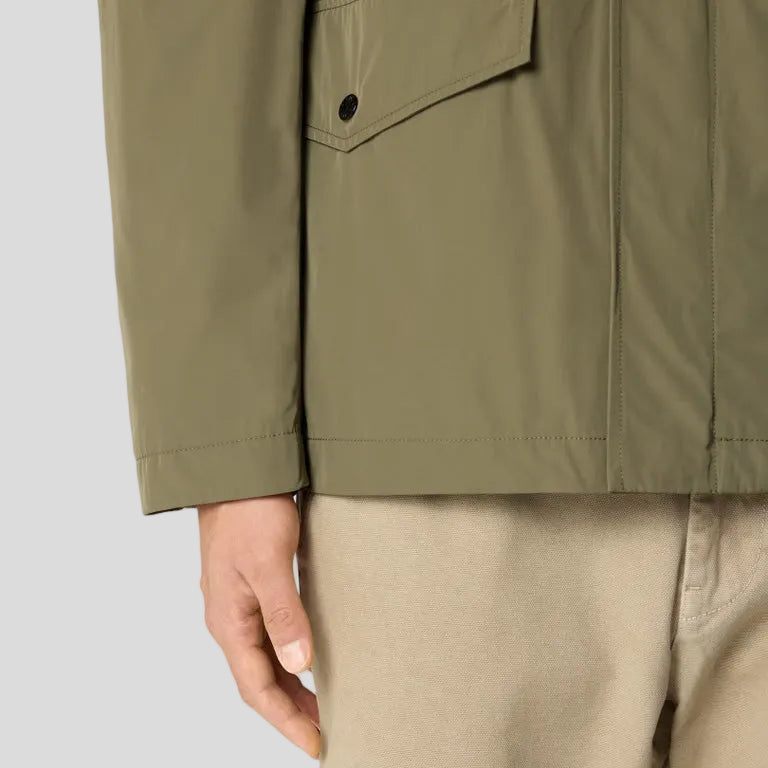 MICRO TWILL JACKET WITH ZIP AND ANTI-DROP - MILITARY GREEN