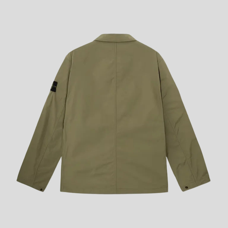MICRO TWILL JACKET WITH ZIP AND ANTI-DROP - MILITARY GREEN