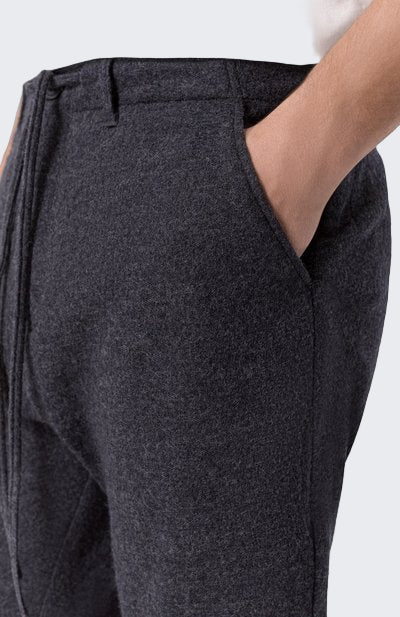 HANNES ROETHER WOOL TROUSERS - TORNADO GREY
