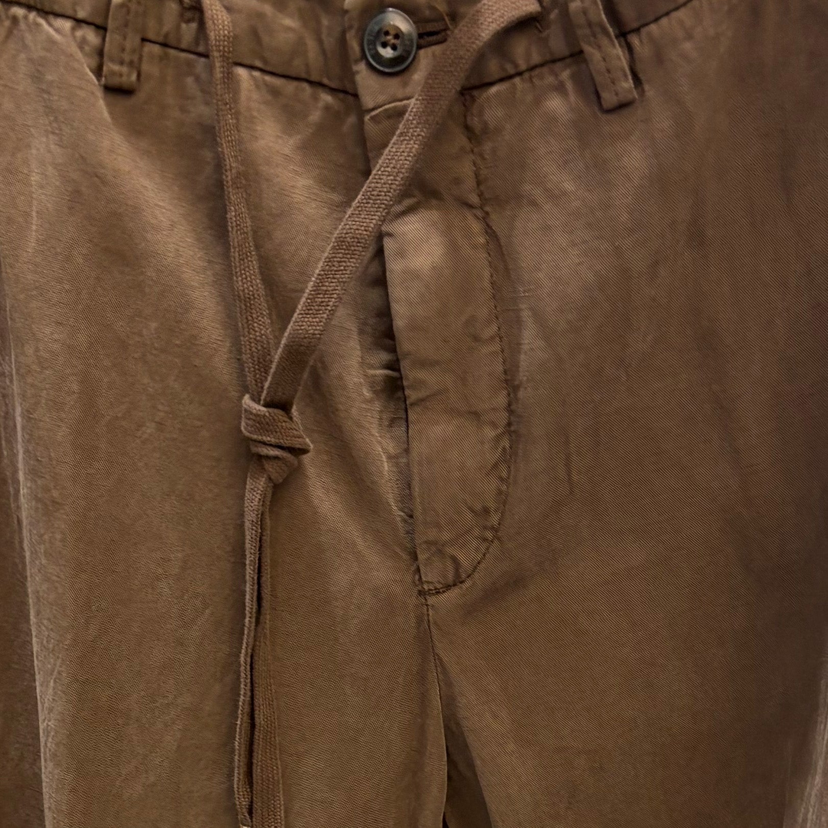 DRAWSTRING TROUSERS - BROWN