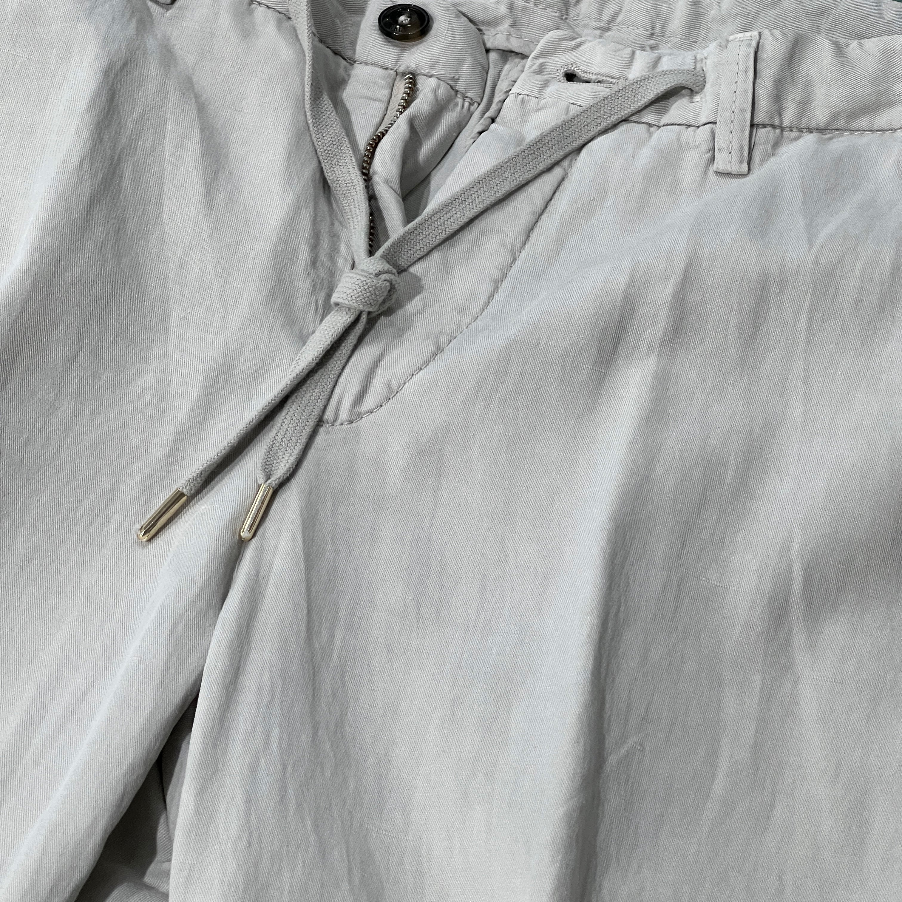 DRAWSTRING TROUSERS - GREY-BEIGE
